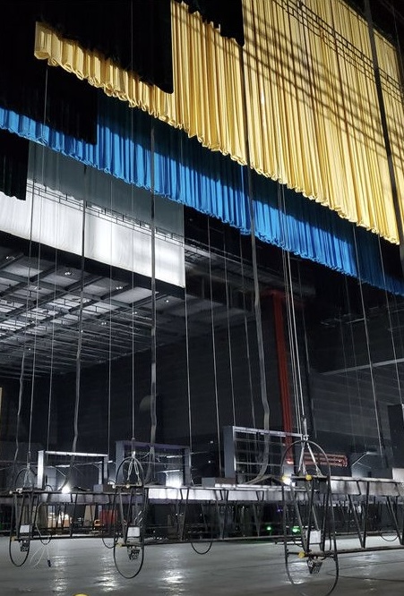 theatre flying battern with drapes